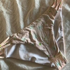 Frankie's Bikinis flower print braided bikini bottom